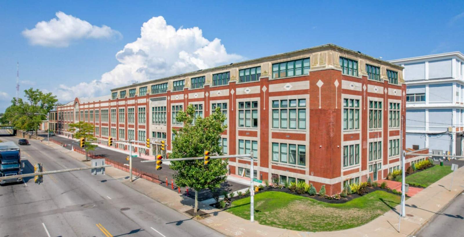 Pierce Arrow Lofts, a restored brick factory building in Buffalo